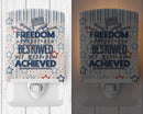 Freedom Must be Achieved Ceramic Night Light Compact, UL-Certified, Ideal for Bedroom, Bathroom, Nursery, Hallway, Kitchen, 6x4x3, Multicolor