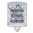 Freedom Must be Achieved Ceramic Night Light Compact, UL-Certified, Ideal for Bedroom, Bathroom, Nursery, Hallway, Kitchen, 6x4x3, Multicolor