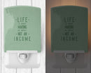 Life is Making an Impact Ceramic Night Light Compact, UL-Certified, Ideal for Bedroom, Bathroom, Nursery, Hallway, Kitchen, 6x4x3, Multicolor