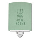 Life is Making an Impact Ceramic Night Light Compact, UL-Certified, Ideal for Bedroom, Bathroom, Nursery, Hallway, Kitchen, 6x4x3, Multicolor