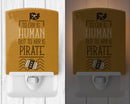 To Err is Human to Arr is Pirate Ceramic Night Light Compact, UL-Certified, Ideal for Bedroom, Bathroom, Nursery, Hallway, Kitchen, 6x4x3, Multicolor
