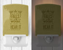 Be There to Hear the Tree Fall Ceramic Night Light Compact, UL-Certified, Ideal for Bedroom, Bathroom, Nursery, Hallway, Kitchen, 6x4x3, Multicolor