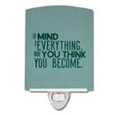 What you Think you Become Ceramic Night Light Compact, UL-Certified, Ideal for Bedroom, Bathroom, Nursery, Hallway, Kitchen, 6x4x3, Multicolor