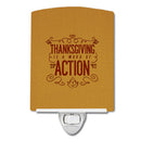 Thanksgiving is Action Ceramic Night Light Compact, UL-Certified, Ideal for Bedroom, Bathroom, Nursery, Hallway, Kitchen, 6x4x3, Multicolor