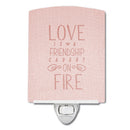 Love is a Friendship Ceramic Night Light Compact, UL-Certified, Ideal for Bedroom, Bathroom, Nursery, Hallway, Kitchen, 6x4x3, Multicolor