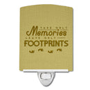 Take Memories Leave Footprints Ceramic Night Light Compact, UL-Certified, Ideal for Bedroom, Bathroom, Nursery, Hallway, Kitchen, 6x4x3, Multicolor