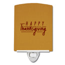 Happy Thanksgiving Ceramic Night Light Compact, UL-Certified, Ideal for Bedroom, Bathroom, Nursery, Hallway, Kitchen, 6x4x3, Multicolor