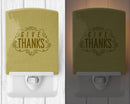 Give Thanks Ceramic Night Light Compact, UL-Certified, Ideal for Bedroom, Bathroom, Nursery, Hallway, Kitchen, 6x4x3, Multicolor