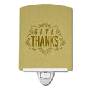 Give Thanks Ceramic Night Light Compact, UL-Certified, Ideal for Bedroom, Bathroom, Nursery, Hallway, Kitchen, 6x4x3, Multicolor