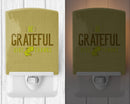 Be Grateful Give Thanks Ceramic Night Light Compact, UL-Certified, Ideal for Bedroom, Bathroom, Nursery, Hallway, Kitchen, 6x4x3, Multicolor