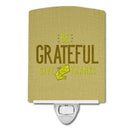 Be Grateful Give Thanks Ceramic Night Light Compact, UL-Certified, Ideal for Bedroom, Bathroom, Nursery, Hallway, Kitchen, 6x4x3, Multicolor