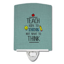 Teach Kis to Think Teacher Ceramic Night Light Compact, UL-Certified, Ideal for Bedroom, Bathroom, Nursery, Hallway, Kitchen, 6x4x3, Multicolor