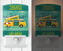 Greatest Adventure Camper Van Ceramic Night Light Compact, UL-Certified, Ideal for Bedroom, Bathroom, Nursery, Hallway, Kitchen, 6x4x3, Multicolor