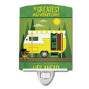 Greatest Adventure Retro Camper Ceramic Night Light Compact, UL-Certified, Ideal for Bedroom, Bathroom, Nursery, Hallway, Kitchen, 6x4x3, Multicolor