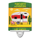 Greatest Adventure Retro Camper Desert Ceramic Night Light Compact, UL-Certified, Ideal for Bedroom, Bathroom, Nursery, Hallway, Kitchen, 6x4x3, Multicolor