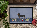 Dachshund Welcome Doormat Indoor Outdoor 24H X 36W Front Door Mat Rugs for Entryway, Non Slip Washable Low Pile,