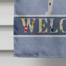 Dalmatian Welcome House Flag 28x40 Porch Sleeve Pole Decorative Outside Yard Banner Artwork Wall Hanging, Polyester