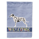 Dalmatian Welcome House Flag 28x40 Porch Sleeve Pole Decorative Outside Yard Banner Artwork Wall Hanging, Polyester