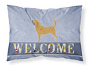 Bloodhound Welcome Fabric Standard Pillowcase – Artistic Decorative Front, White Back BB5488PILLOWCASE