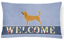 Bloodhound Welcome Canvas Fabric Decorative Pillow BB5488PW1216