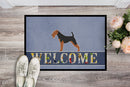 Welsh Terrier Welcome Doormat Indoor Outdoor 24H X 36W Front Door Mat Rugs for Entryway, Non Slip Washable Low Pile,