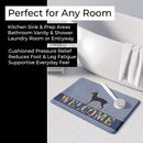 Toy Fox Terrier Welcome Memory Foam Kitchen Mat Machine Washable Anti-Fatigue Cushion Comfort Bath or Kitchen Rug