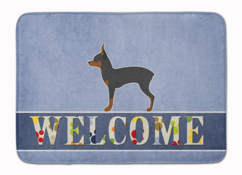 Toy Fox Terrier Welcome Machine Washable Memory Foam Mat BB5491RUG