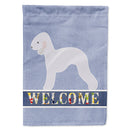 Bedlington Terrier Welcome House Flag 28x40 Porch Sleeve Pole Decorative Outside Yard Banner Artwork Wall Hanging, Polyester