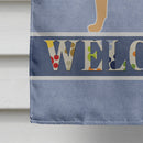 Yellow Labrador Retriever Welcome House Flag 28x40 Porch Sleeve Pole Decorative Outside Yard Banner Artwork Wall Hanging, Polyester