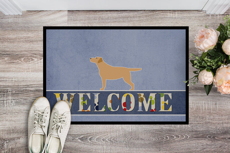 Yellow Labrador Retriever Welcome Indoor or Outdoor Mat 18x27 BB5501MAT