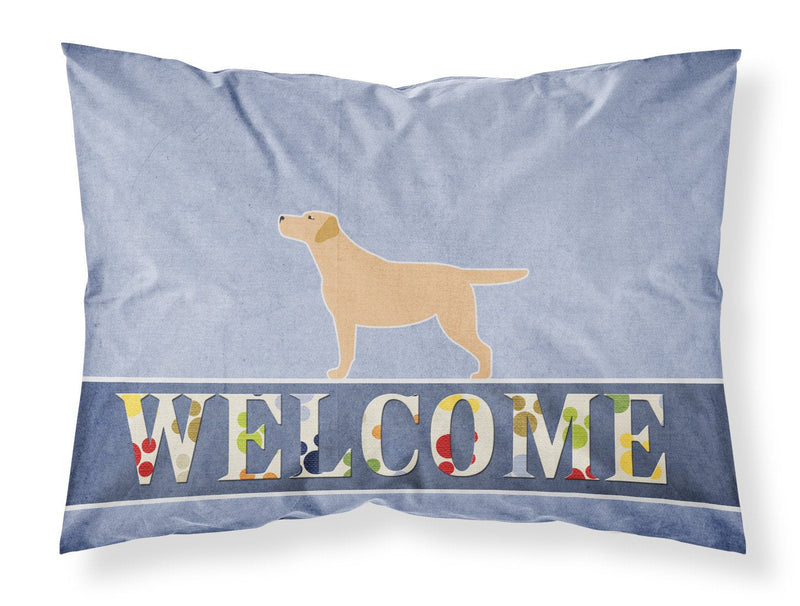 Yellow Labrador Retriever Welcome Fabric Standard Pillowcase BB5501PILLOWCASE