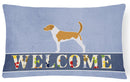 American Foxhound Welcome Canvas Fabric Decorative Pillow BB5502PW1216