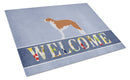 Borzoi Russian Greyhound Welcome Cutting Board Tempered Glass Kitchen Cutting Surface, Heat Resistant Chopping, Non-Slip Feet, Food Prep & Serving