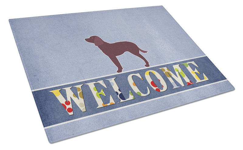 American Water Spaniel Welcome Glass Cutting Boards – Durable, Decorative Kitchen Art Large BB5505LCB