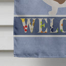 Basset Hound Welcome House Flag 28x40 Porch Sleeve Pole Decorative Outside Yard Banner Artwork Wall Hanging, Polyester