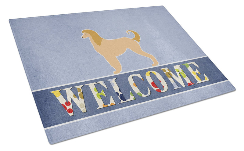 Afghan Hound Welcome Glass Cutting Board Large BB5510LCB