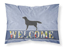 Black Labrador Retriever Welcome Fabric Standard Pillowcase – Artistic Decorative Front, White Back BB5512PILLOWCASE