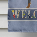 German Pinscher Welcome House Flag 28x40 Porch Sleeve Pole Decorative Outside Yard Banner Artwork Wall Hanging, Polyester