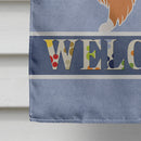Collie Welcome House Flag 28x40 Porch Sleeve Pole Decorative Outside Yard Banner Artwork Wall Hanging, Polyester