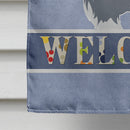 Bearded Collie Welcome House Flag 28x40 Porch Sleeve Pole Decorative Outside Yard Banner Artwork Wall Hanging, Polyester