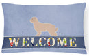 Pyrenean Shepherd Welcome Decorative Throw Pillow 12x16 Indoor Outdoor Accent Cushion, Fabric Cover with Insert for Sofa, Bed, Porch & Living Room