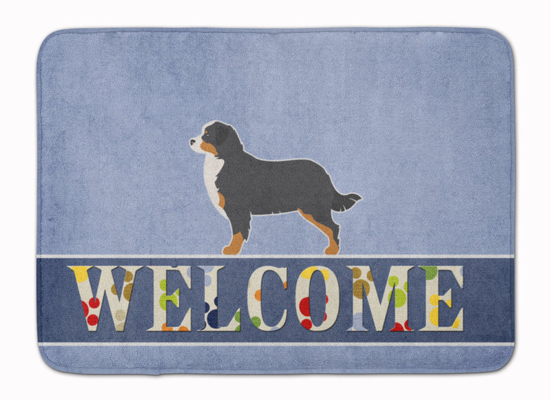 Bernese Mountain Dog Welcome Machine Washable Memory Foam Mat BB5523RUG