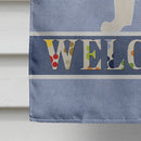 Red Border Collie Welcome House Flag 28x40 Porch Sleeve Pole Decorative Outside Yard Banner Artwork Wall Hanging, Polyester