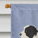 Black Border Collie Welcome House Flag 28x40 Porch Sleeve Pole Decorative Outside Yard Banner Artwork Wall Hanging, Polyester
