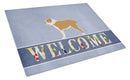 Central Asian Shepherd Dog Welcome Cutting Board Tempered Glass Kitchen Cutting Surface, Heat Resistant Chopping, Non-Slip Feet, Food Prep & Serving