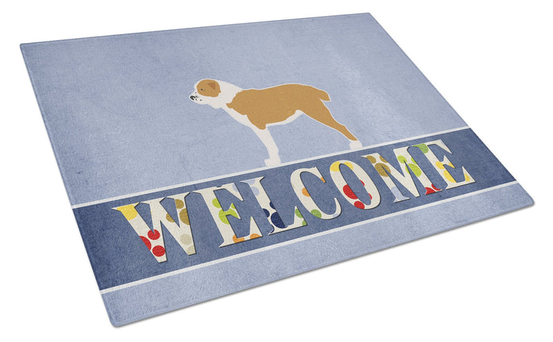 Central Asian Shepherd Dog Welcome Glass Cutting Board Large BB5532LCB