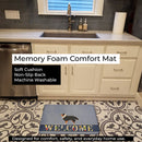 Sheltie/Shetland Sheepdog Welcome Memory Foam Kitchen Mat Machine Washable Anti-Fatigue Cushion Comfort Bath or Kitchen Rug