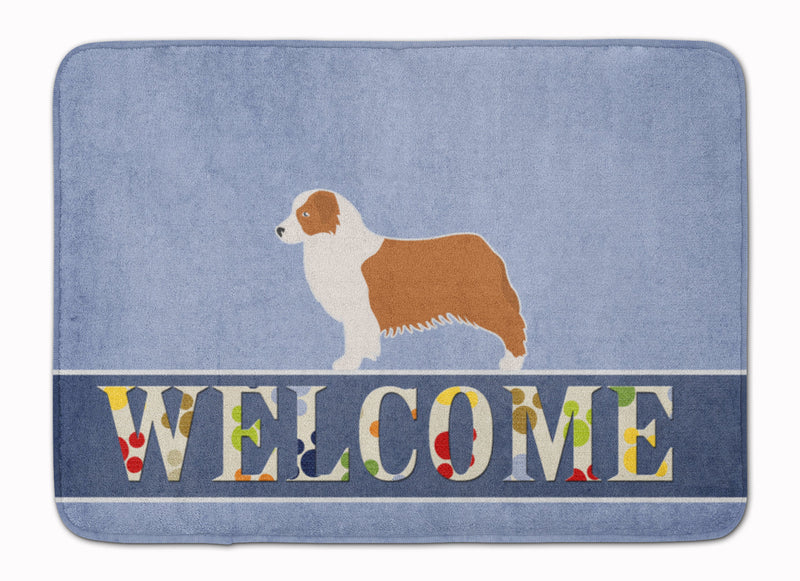 Australian Shepherd Dog Welcome Machine Washable Memory Foam Mat BB5537RUG