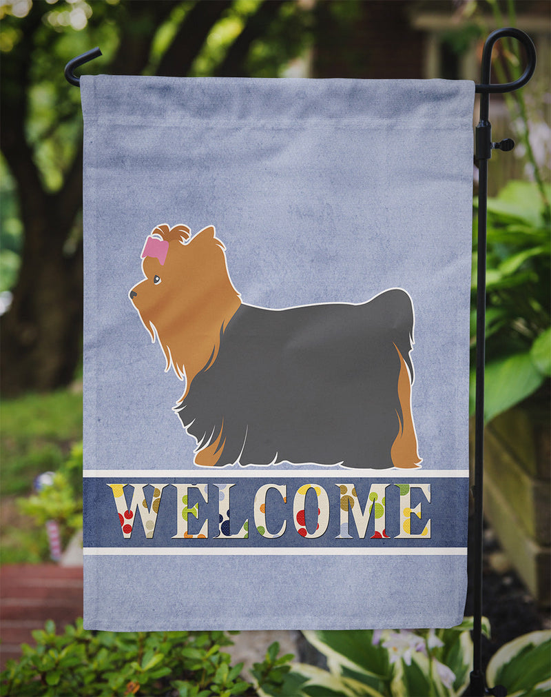 Yorkshire Terrier Yorkie Welcome Flag Garden Size BB5538GF