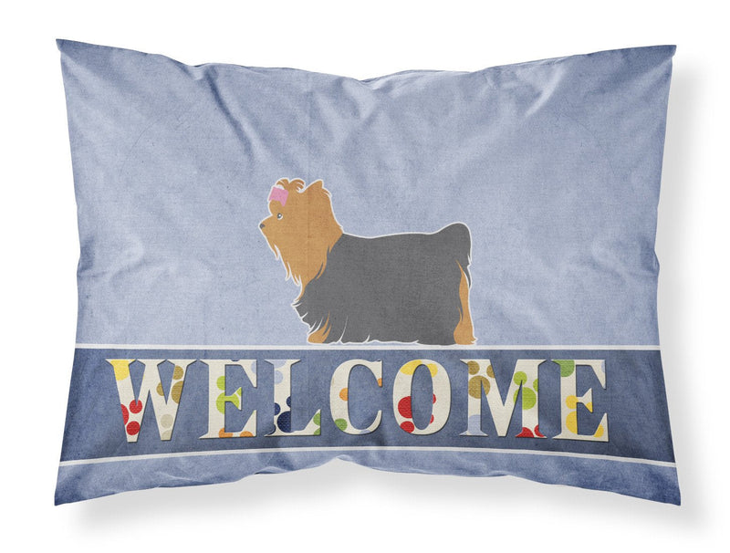 Yorkshire Terrier Yorkie Welcome Fabric Standard Pillowcase BB5538PILLOWCASE